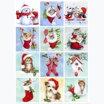 China 2020 Modern Hot Sale Factory Wholesale Art Christmas Card Gift Diamond Sticker Painting For Children for sale