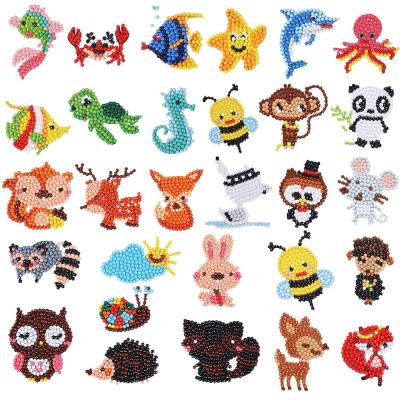 China Wholesale Modern Full Square Round Drill Cute Animals Diamond Sticker Arts Handmade Dots Painting For Kids for sale