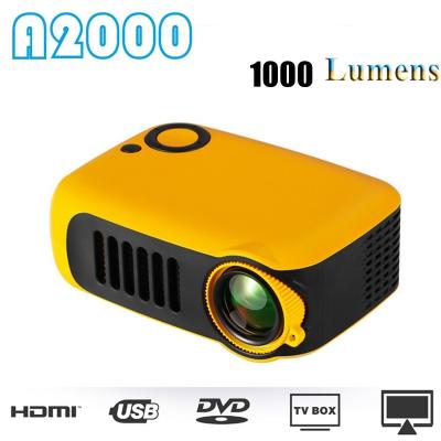 China Mini 1000 Lumens 320*240P Resolution Kids Projectors A2000 Transjee Speakers HOME USE Built-in LCD Projector for sale