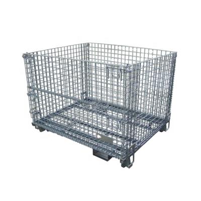 China Carbon Steel Wire Cage, Mesh Container with Forklift Entry, Pallet Box for sale