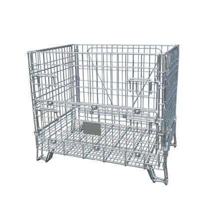 China Customized Collapsible Warehouse Wire Mesh Roll Folding Steel Storage Container for sale