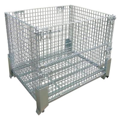 China Collapsible Steel Wire Mesh Box Pallet Box Cage Container for sale