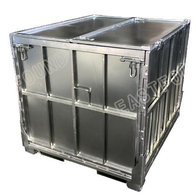 China Large Intermediate Liquid Juice Transport Containers Collapsible Metal Collapsible Heavy Duty Crates for sale