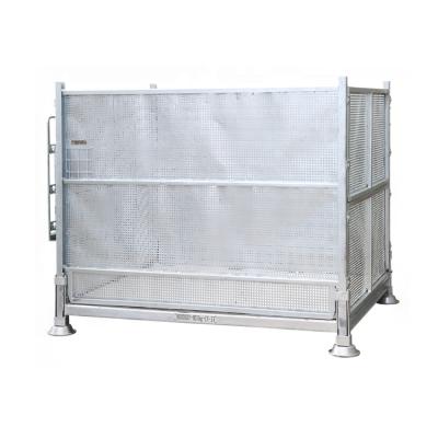 China Bargain Collapsible Structure High Quality Folding Welded Wire Mesh Baskets Rigid Container for sale