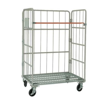 China Easy To Be Folded To Save Space When Unused Customized Galvanized High Quality Foldable Steel Logistics Rolls Container Cage Carts for sale