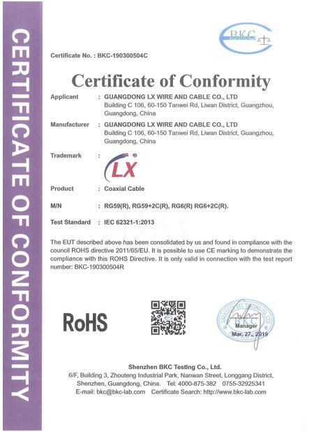 RoHS - Guangdong Lx Wire And Cable Co., Ltd.