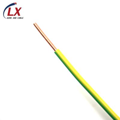 China Construction H05V-U H05V-K 0.5mm2 Yellow Green Earth PVC Electrical Wire for sale