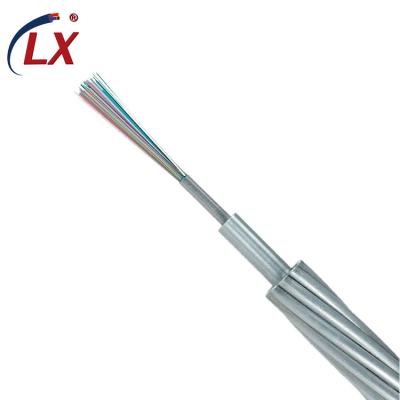 China High Quality Cheap Outdoor Telecom Communication Price 24/48 Core Single Mode Aeirlal OPGW Fiber Optic Aerial Cable for sale