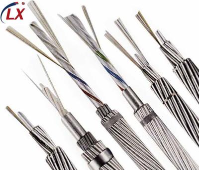 China Custom Telecom Communication Outdoor 2~ 12 Core Single Mode Fiber Optic Fiber Optic Cable OPGW Compound Aerial Ground Wire for sale