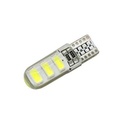 China All Clear Car Headlight T10 Silicone Car LED Bulb/Width Indicator Light/Trunk Light W5W T10 5050 6SMD for sale