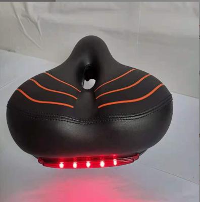 China All Seasons Bike Seat PU Memory Outdoor Soft Sponge Shockproof Bike Saddle For Bicycle Saddle Reflective Seat With Led for sale