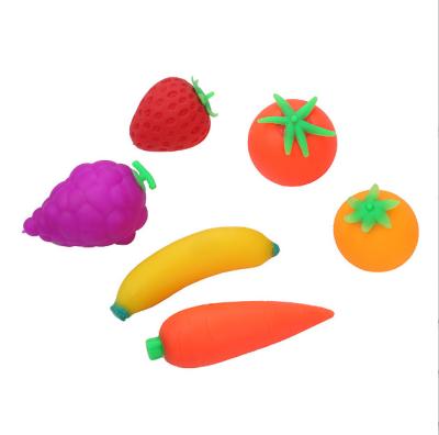 China Soft Toy 3D Fruit Worry Toy TPR Duct Ball Rainbow Squeeze Squeeze Toys Sensory Busy Person Toy for sale