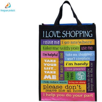 China 100% Eco-Friendly/Reusable/Durable Buy Reinforced Handles Matte Laminated Bag Pp Woven Bag With Web Handles Tote Custom for sale