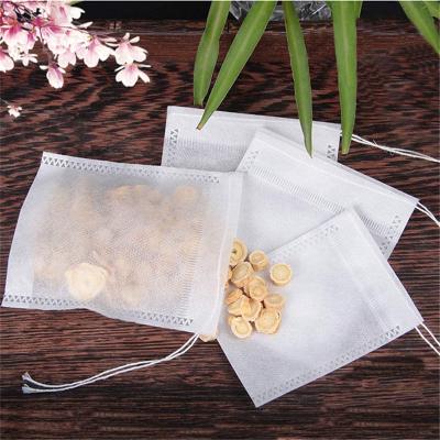 China Environmental Friendly /biodegradable Custom Nonwoven Disposable Tea Bags Empty Drawstring Woven Fabric Polypropylene PP Coffee Non Filter Sachet Best Tea Bags for sale