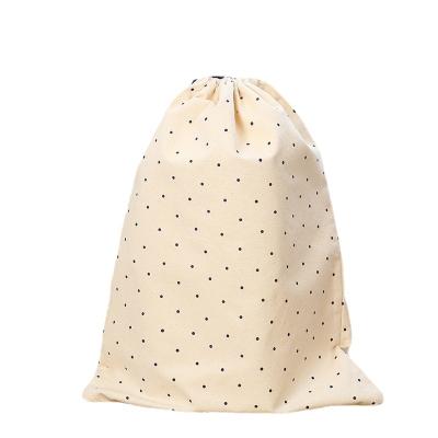 China Custom Wholesale Personalized Handled Jewelry Pouch Logo Printed Canvas Cotton Drawstring Eco Friendly Plain Bags With Double String for sale