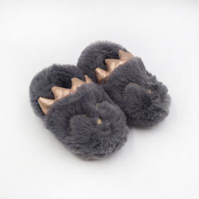 China New Crown Thermal 2020 Rabbit Decoration Cute Fluffy Plush Children's Animal Slippers for sale