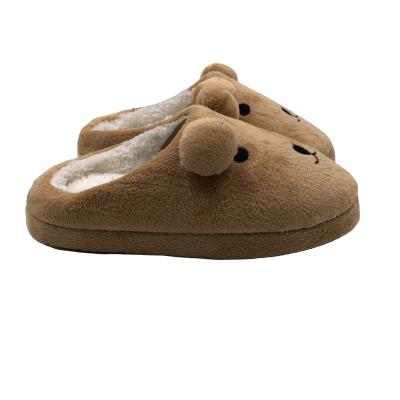 China CUSHIONING Cute Brown Baby Bedroom Style Kids Insock Memory Foam Memory Foam Protective Slipper Soft Warm Shoes for sale