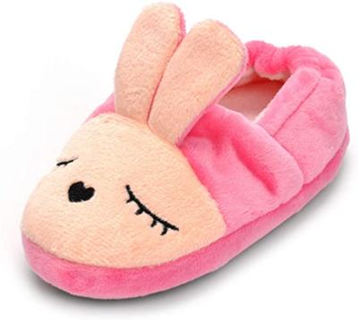 China Flat Child's Slipper 3D Home Pink Rabbit Indoor Soft Cartoon Printing Cute Animal For Children for sale