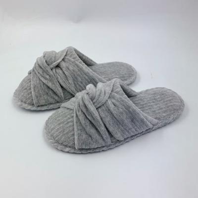 China CUSHIONING Plush Home Slipper Gray Velvet Slipper Cross Indoor Non-Slip Slipper for sale