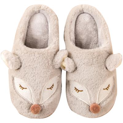 China Lovely Animal Plush Slipper Fox Cartoon Slipper Indoor High Quality Thermal Cotton Fluffy Slipper for sale