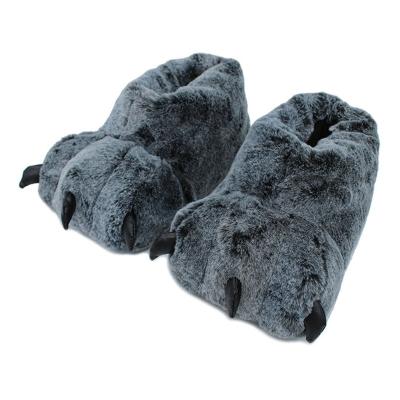 China Cartoon Bear Paw Thermal Soft Cute Fluffy Animal Claw Slipper Winter Indoor Thermal Slippers For Sale for sale