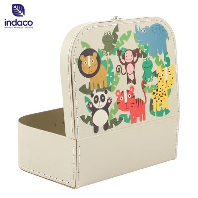 China Handmade ODM Cheap Price paper packaging box Zoo Theme suitcase box baby cardboard suitcase for sale