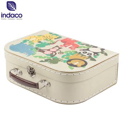 China Handmade Custom Style Hot Selling Fancy Zoo Theme paperboard baby suitcase box baby cardboard suitcase for sale