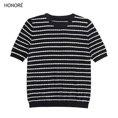 China HONOR-E Soft Crew Neck Fashion T-shirt Custom Girls Short Sleeve T-shirt for sale