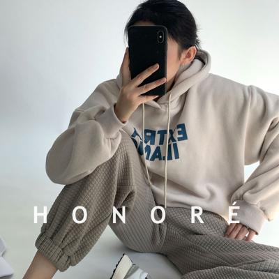 China Soft Plush Cotton Drawstring Women's Wholesale Store Brand HONOR-E 100% Hoodies for sale