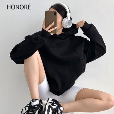 China HONOR-E Soft Loose Cotton Sleeves Hoodie 100 Drop Sleeve Sweatshirts Women Girls Hooded Hoodies for sale