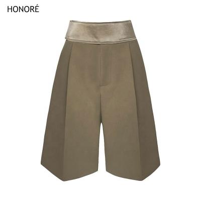 China HONOR-E Simple Design Sporty Wide Leg Pants Shorts For Women Ladies Shorts Suite Pants for sale