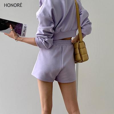 China Custom Wholesale Fashion HONOR-E Purple Shorts Loose Women Designer Ladies Shorts for sale