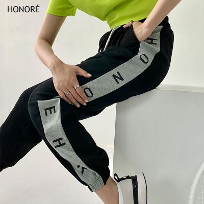 China HONOR-E fashion combed cotton pants for women oversized sports sweatpants women sweatpants for sale