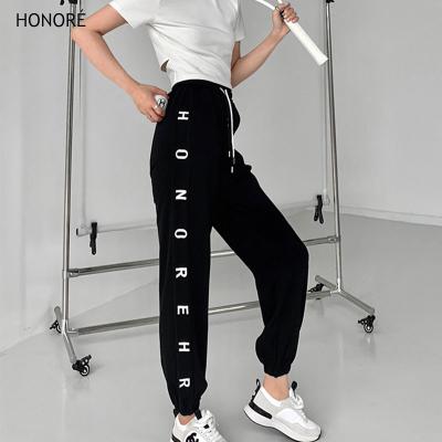 China HONOR-E Fashion Corset Foot Combed Cotton Pants Women Sport Pants Sweatpants For Women for sale