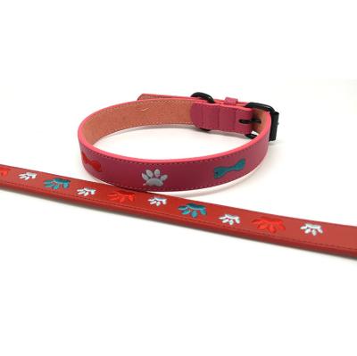 China Viable PU Material Pet Accessories Adjustable Embroidery Dog Collar for sale