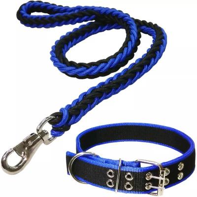 China Wholesale Nylon Braided Dog Leash Rope Collar Pet Muti-colors Thoughtful Lead For Large Dog for sale