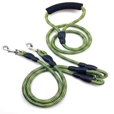 China 2021 Viable New Decorative Double Leads 1.2 Meter Colorful Dog Leash for sale