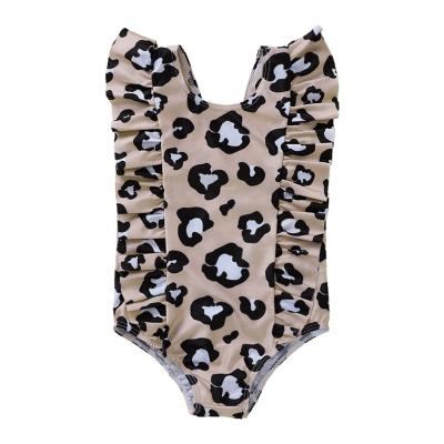 China New Breathable Fashion 3-14 Years Girls One Piece Swimsuit Leopard Pattern Swimwear Babies for sale