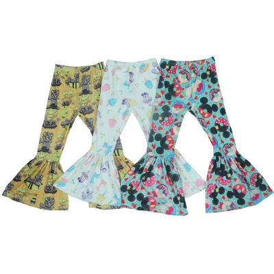 China Anti-wrinkle little girls cheap bell pants all kinds of flower print design kids girls new 8 years old pants for sale