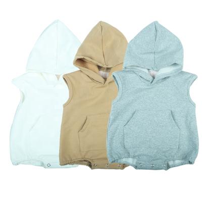 China Baby Toddler Baby Overalls Cotton Breathable Organic Sweater Romper Sleeveless Hooded Clothes Bubble Sweatshirt Winter Baby Rompers for sale