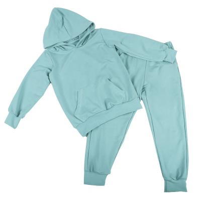 China Wholesale Comfortable Breathble Girls Jogger Sets Empty Blue Color Girls Sports Suits Autumn Winter Little Girls Clothing Set for sale