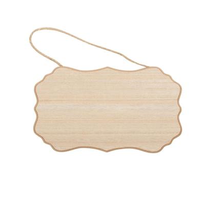 China Festival Stuff Best Selling Wooden Crafts Wooden Boxes And Wall Signs 6 Pack Unfinished Hanging Wooden Signs For Crafts for sale