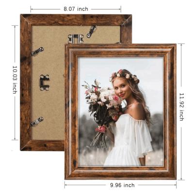 China Home decoration .office packs best luxury soft brown 8x10 table top or wall mount decor gloss selling wooden picture frame set for sale