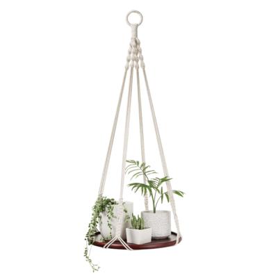 China (Other) Best Boho Home Decor Indoor Plant Hanger Rack Flower Pot Holder Shelf Wall Swing Swing Storage Adjustable Selling Wooden Solid Wood for sale