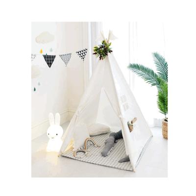 China Easy Foldable Kids Play Tent Classic White Cotton Foldable CanvasiIndoor Or Outdoor Indian Play Tent Wooden Home Decor Best Selling Indoor Kids Tent for sale