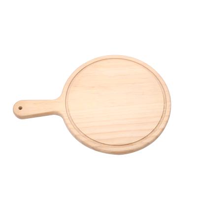 China Sustainable Bamboo Pizza Board With Round Handle Food Serving Wooden Pizza Dish for sale