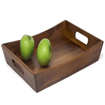 China High-grade eco-friendly natural stable delicate home decoration texture hot selling acacia wood tray for sale