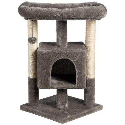 China Amazon Hot Selling Viable Cat Tree Scratch Pet Scratcher Tower Furniture Wooden Cat Tree Wooden Cat Tree Tower for sale