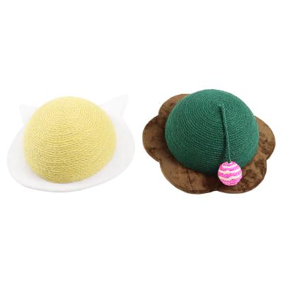 China Wear-Resistant Round Ball Cat Toy Cat Products Claw Grinder Knitting Viable Column Cat Claw Plate Sisal Claw for sale