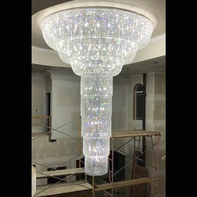 China Gold Luster Finish Real K9 Crystal Chandelier For Brown Rock Ring Dimmable Rough Russian Revolving Pendant Parts for sale